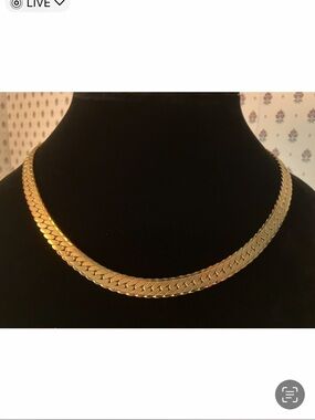 Elegant New Gold Herringbone Necklace